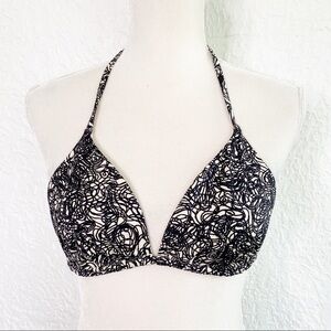 ONIA Black and White Scribbles Bikini halter top M